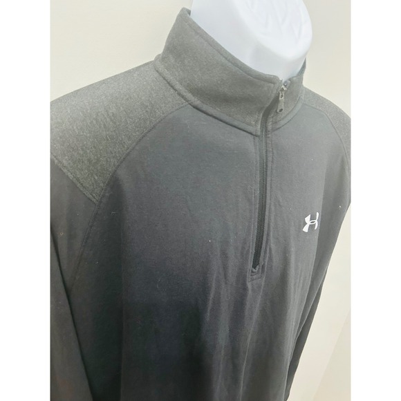 Under Armour Black Quarter Zip Pullover Mens XL Loose Fit Performance Shirt - Picture 1 of 8